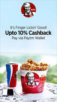 Get 10% cashback when you pay via Paytm wallet @KFC Store