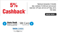 Cromaretail - 5% SBI Cashback Offer (8th April – 22nd May 2016)
