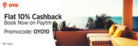 Flat 10% Cash Back on OYO Hotels @PayTM [Max Cash back is 7500/-]