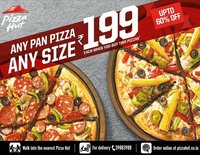 PizzaHut : 199 Any Deal (ANY 2 pan pizza, ANY size, ANY day @199 each!)