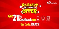 Get 21% cashback @Mobikwik