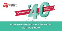  Get Rs. 40! Just sign-up with #MyWallet before 5 pm @Bookmyshow