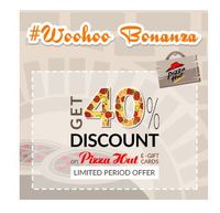 Woohoo PIZZAHUT Summer Sale!!!! Flat 40% OFF!!