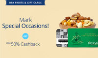 paytm || Dry Fruits & Gift Cards upto 50% off (Use promocode DRF50 to get 50% Paytm Cash Maximum Cashback is Rs. 2000)