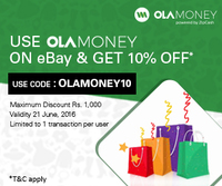 Ebay: Upto Rs. 1000 off using Ola Money Wallet