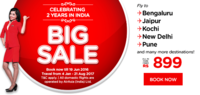 AirAsia: BIG SALE - All Inclusive Fares Starting from ₹899 | 13 - 19 June 2016