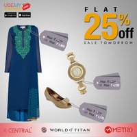 Usemyvoucher-25% off on Central | Metro | World of Titan on 17th June