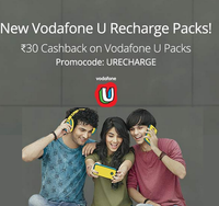 paytm || new vodafone U recharge 30rs cash back on vodafone U pack