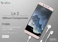 LeEco Le 2 @ Rs 10800 & Le Max2 @21,800 + Free Type C earphone