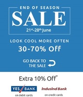 Shopclues- End of Season Sale + Extra 10% Discount via Yes Bank/Induslnd Bank