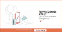 Freecharge-Get flat Rs 30 cashback on minimum recharge of Rs 20 at freecharge(New users)