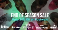 Upto 72 % off + Flat 50% Cash Back on Red Tape, Lee Cooper & Woodland & much more