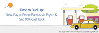 Pay Via Paytm at Petrol pumps and get 10% cashback upto Rs.50