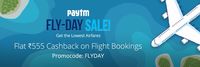 Get Flat Rs.555 cashback on Flight bookings (No minimum order)