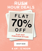 Flat 70% off  on Women's Clothing+ Additional 15% cashback with ICICI cards 