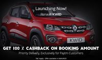 Renault KWID Launch Offer - Get 100% cashback on booking amount + Assured Priority Delivery