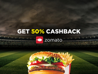 50% cashback on 1st food order from Zomato on Helpchat
