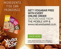 Get Free Yoga Bar with every grocery order on Nature's Basket