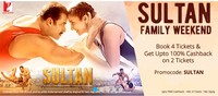 Book 4 Tickets for Sultan & Get upto 100% cashback on 2 Tickets
