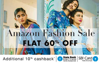 Amazon Fashion Sale : Flat 60% Off + Additional 10% Cashback with State Bank Debit and Credit Cards