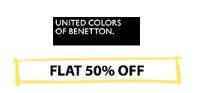 Flat 50% off on UCB & Selected  Clothing for Men