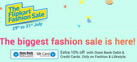Extra  10 % cashback with SBI Cards on Lifestyle & Fashion Category ( 29 July - 31 July ) 