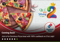100% Cashback on Dominos Voucher