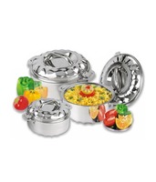 Mahavir 3Pc Steel Casserole Set