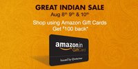 Shop using Amazon Gift Card balance and get Rs.100 back during Great Indian Sale