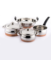 Mahavir Copper Bottom Cook N Serve - Set Of 4