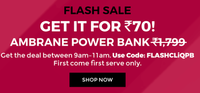 Flash Sale : Get Products at Rs.70 every hour