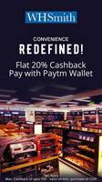 Get Flat 20% Cashback when you pay with Paytm wallet at WHSmith Stores
