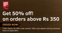 50% Off on CCD Minimum bill of Rs 350