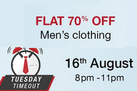 70% Off on Men's Clothing (Live Today at 8 pm - 11 pm)