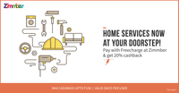 Get 20% cashback when you pay with Freecharge on Zimmber