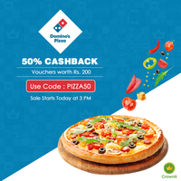 Flat 50% cashback on Dominos Vouchers