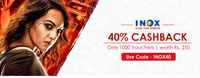 Get 40% cashback when you purchase Inox Movie vouchers worth Rs. 500 (Live at 3 pm)
