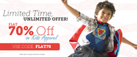Flat 70% Off on Kids Apprael