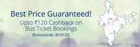 Get 15% cashback up to Rs.120 on bus ticket bookings