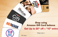 Pay using Amazon Gift Card Balance and get 10% Extra off