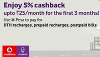 Get 5% Cashback with Vodafone mpesa