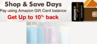 Shop & Save Days: Pay using Amazon Gift Card Balance & Get Upto 10% back