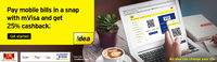 Idea : Pay with online mVisa and get 25% cash back