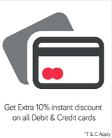Get Extra 10% Instant Discount on All Credit and Debit Cards