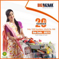 20% Cashback on BigBazaar Vouchers 