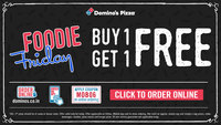 Buy One Pizza, Get One Free! Starts 11 am