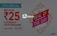 Deal of the Day: Get flat Rs.25 cashback on DTH recharge of Rs.200 or more
