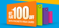 Flat INR 100 off on movies with Pockets Visa card