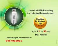 Videocon d2h Khushiyon Ka Weekend Offer- Unlimited USB Recording service