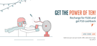 Recharge For Rs 100/- & Get Rs 10 Cashback (For All Freecharge Users)
